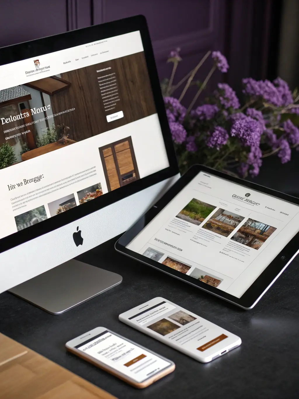 A clean, modern website design mockup showcasing a responsive layout across desktop, tablet, and mobile devices, emphasizing user-friendly navigation and a clear call-to-action button.