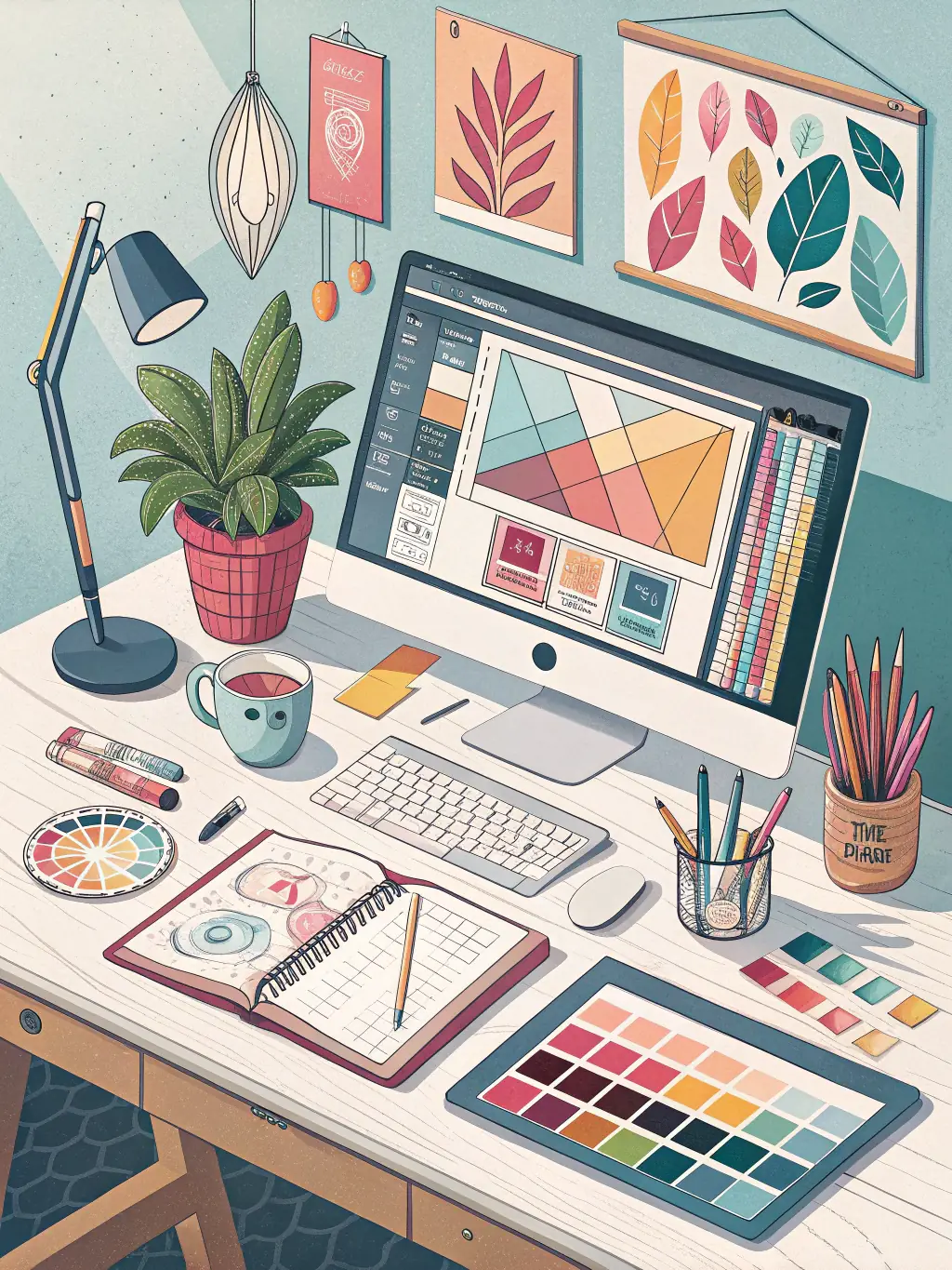 A collection of professionally designed visual assets, including custom icons, branded color palettes, and high-quality stock photos, all aligned with the ScaleX Digital Marketing brand.
