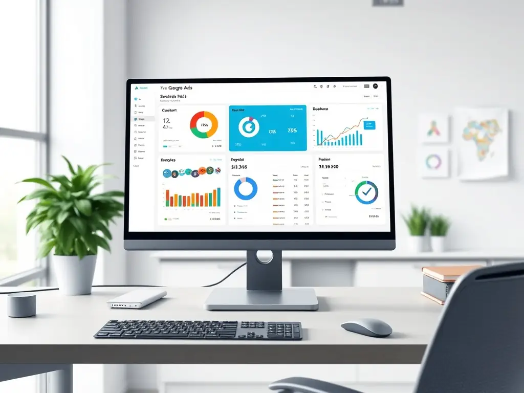 A dynamic image showcasing a multi-channel digital marketing campaign dashboard, highlighting Google Ads, Meta Ads, and YouTube Ads performance metrics, illustrating the breadth of the ScaleX Package's advertising capabilities.